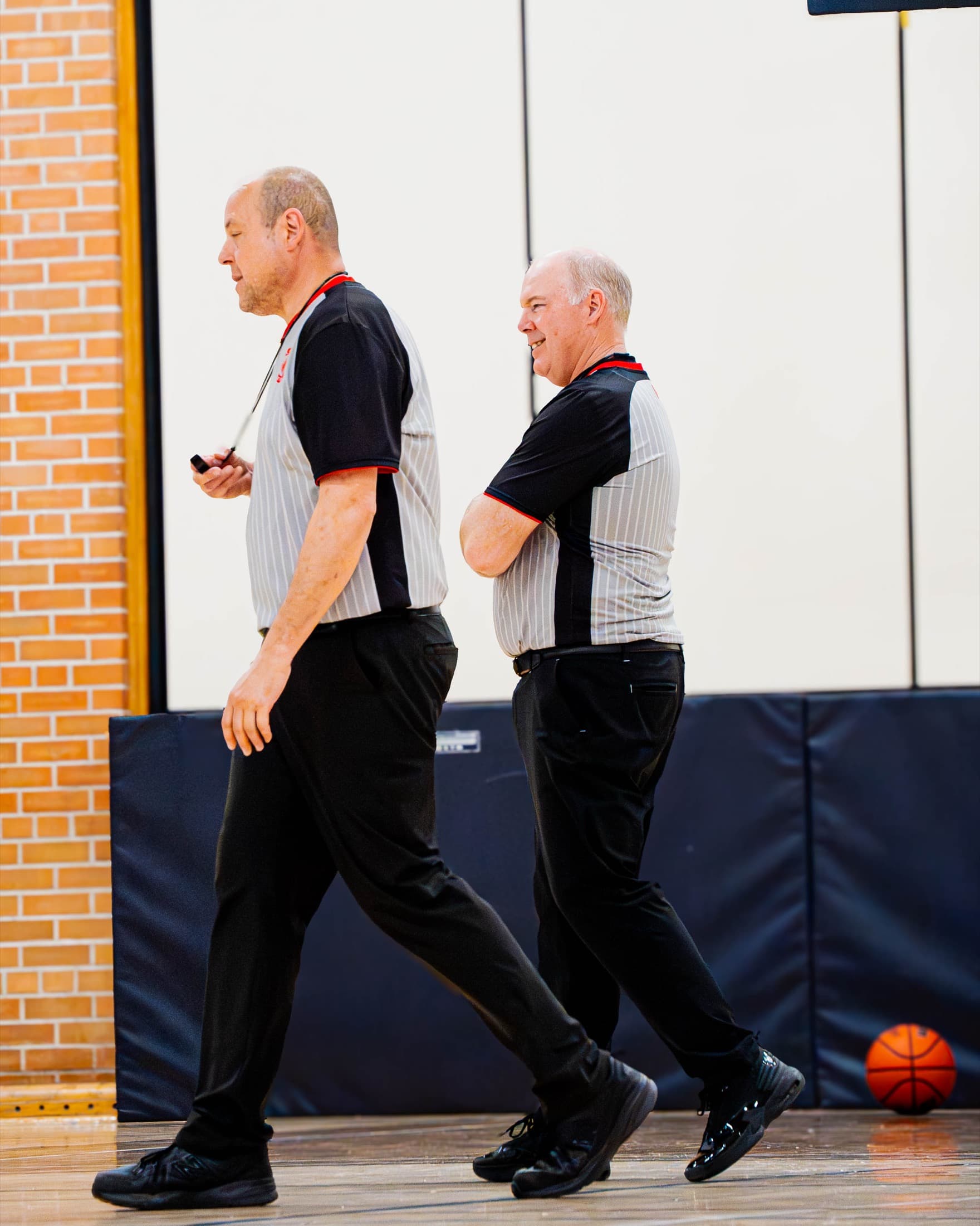 Officials on court before tip-off